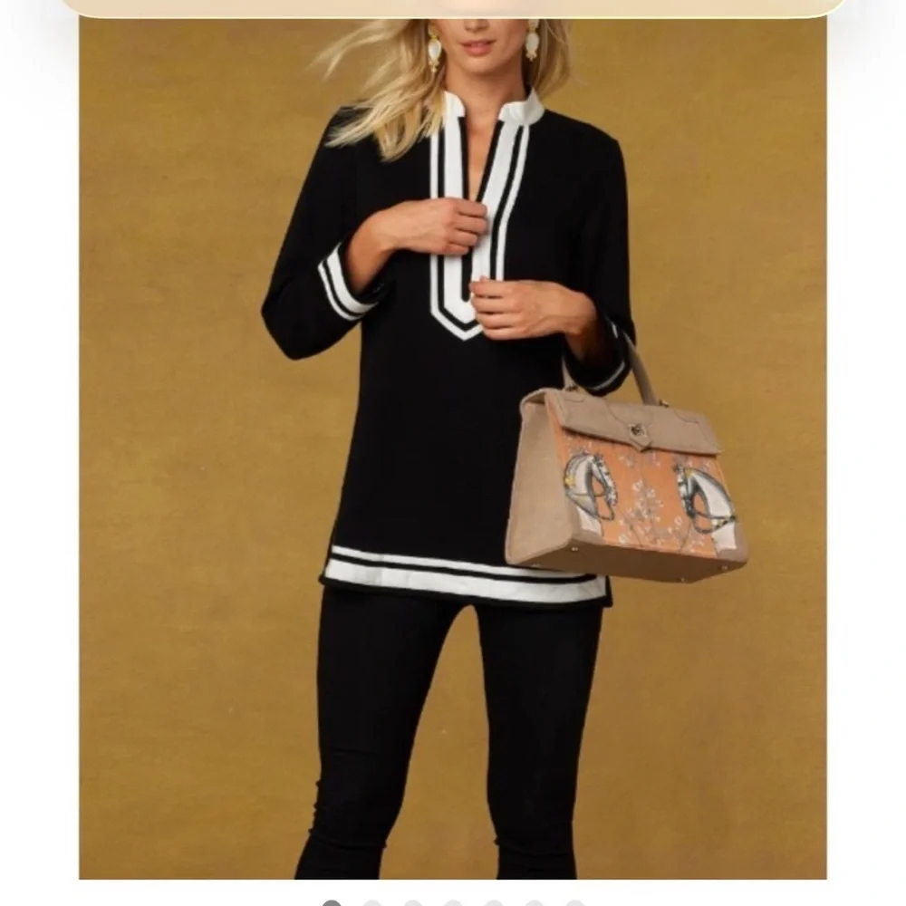 Nicoblu XL NWOT PEYTON COZY TUNIC IN BLACK FRENCH TERRY Cotton - Picture 2 of 8